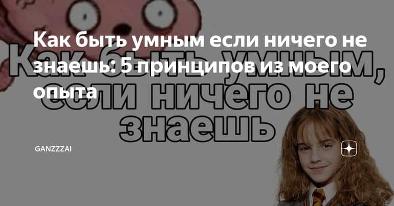 Как быть умным если ничего не знаешь: 5 принципов из моего опыта